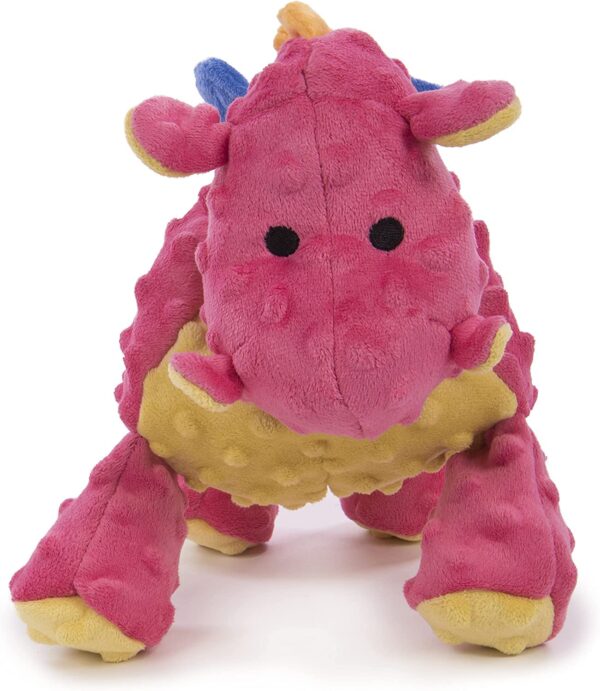 goDog Bubble Plush Dragons Squeaky Dog Toy, Chew Guard Technology - Coral, Large - Image 2