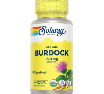 SOLARAY Organic Burdock Root 970 mg – Digestive Support Supplement – USDA Burdock Root Org