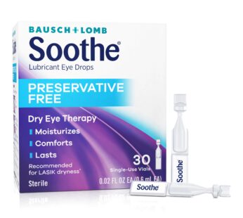 Soothe Preservative Free Lubricant Eye Drops, Long-Lasting Dry Eye Relief, Moisturizing &