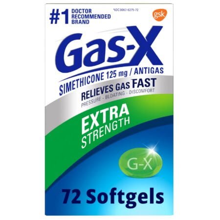 Gas-X Extra Strength Gas Relief Softgels with Simethicone 125 mg for Bloating Relief - 72