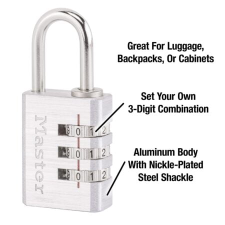 Master Lock 630D Set Your Own Combination Lock, Aluminum, 1-3/16 in. Wide - Image 3