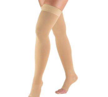 Truform 20-30 mmHg Compression Stockings for Men and Women, Thigh High Length, Dot-Top, Op