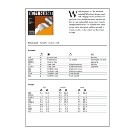 Thomastik Dominant 4/4 Violin A String Medium Aluminum-Perlon - Image 2