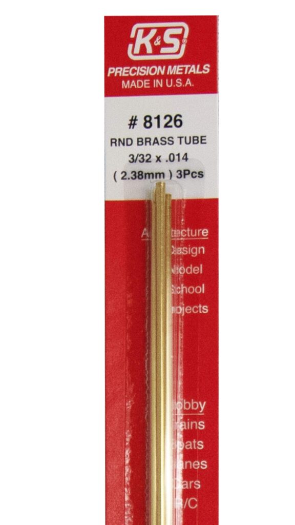 K & S PRECISION METALS 8126 3PK3/32 x 12 BRS RND Tube, Pack of 3, Brass - Image 2
