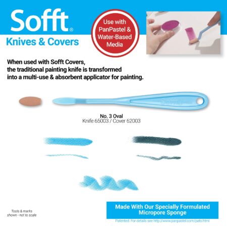 PanPastel Sofft Tool 65003 No. 3 Oval Palette Knife & 5 Covers Artist Painting Pastels - Image 3