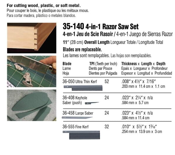 Zona 35-140 4-in-1 Saw Set with Four Interchangable Blades, 36-555, 36-050, 36-458, 36-408 - Image 2