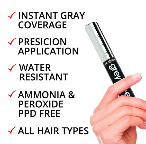 Greyfree Root Touch-Up Ash-Brown Hair Mascara Temporary Gray Roots Concealer - Image 4