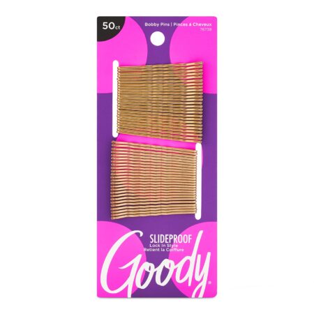 Goody Ouchless Hair Bobby Pins - 50 Count, Metallic Blonde - Slideproof and Lock In Place