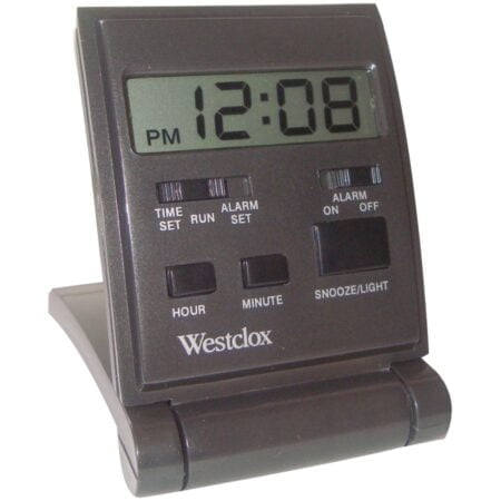 Westclox Travelmate Folding Alarm Clock, Black