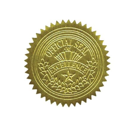 Geographics Gold Foil Award Certificate Seals, Embossed Official Seal of Excellence, 2 inc