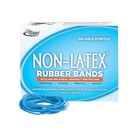 Alliance Rubber 42199#19 Non-Latex Antimicrobial Rubber Bands, 1/4 lb Box Contains Approx.