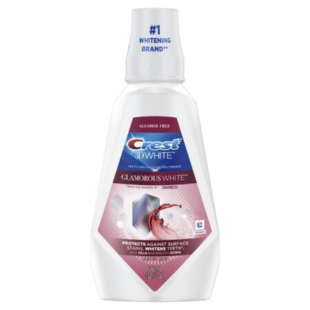 Crest 3D White Luxe Glamorous White Multi-Care Whitening Fresh Mint Flavor Mouthwash, 32 F
