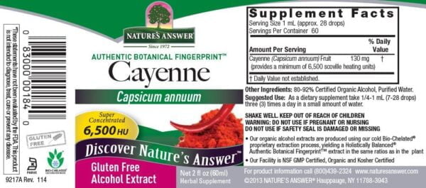 Nature's Answer Cayenne Pepper Tincture 2 Fluid Ounce | Natural Metabolism Booster | Suppo - Image 3