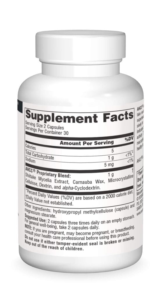 Source Naturals AHCC 500mg, 30 Vegetarian Capsules - Image 3