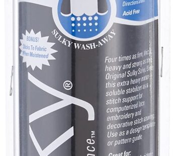 Sulky Of America Ultra Solvy Extremely Firm & Stable Water Soluble Stabilizer, 8″ by 8 yd