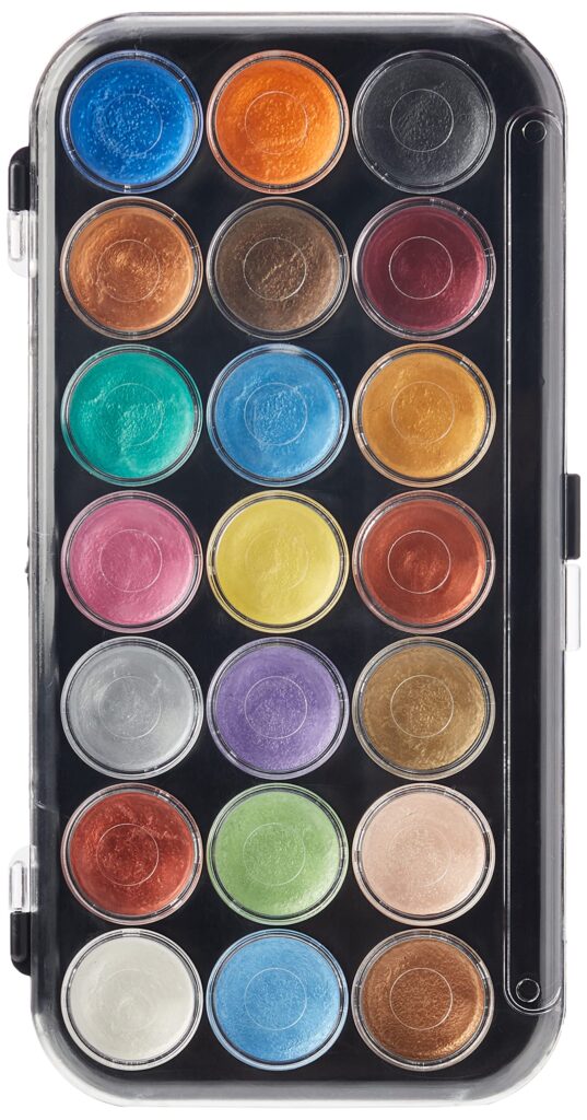 Yasutomo Paints NPWC21 Pearlescent Watercolor Set, 21-Colors, 1 Count (Pack of 1), Multico
