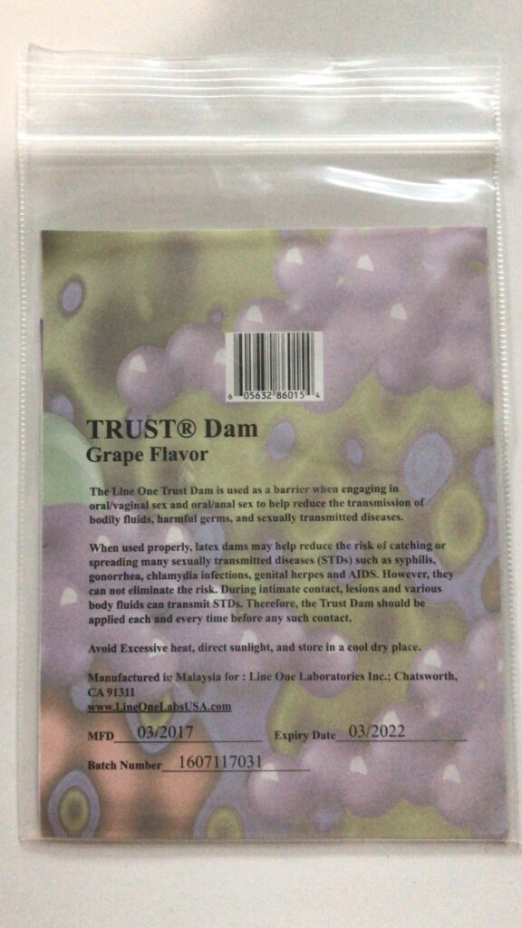 Trustex Latex Dams Dental Dams Grape Flavor 12 count - Image 2