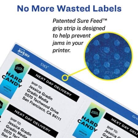Avery Removable ID Labels, Sure Feed Technology, Removable Adhesive, 1" x 2-5/8", 750 Labe - Image 3