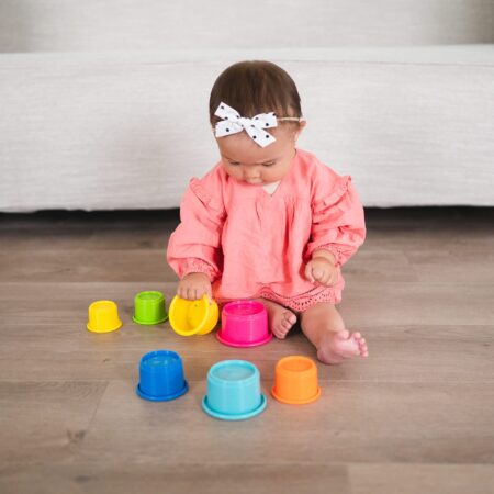 The First Years Stack & Count Stacking Cups - Colorful Baby Stacking Water Toys Set - Stac - Image 3