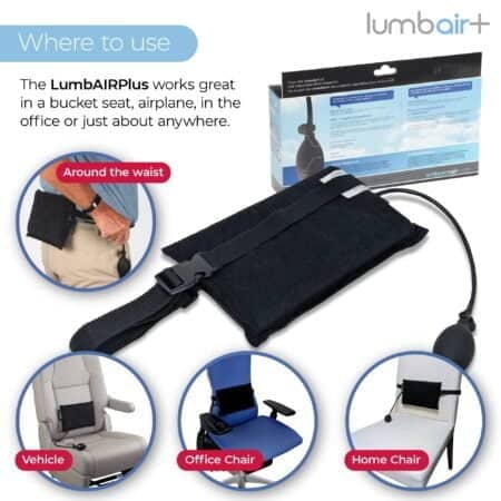 Innotech LumbAIRPlus Portable Backrest Inflatable Lumbar Support Cushion with Adjustable I - Image 4