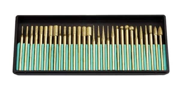 SE 30-Piece Set of Titanium-Coated Diamond Burrs, Grits 120-150 - 82331TF - Image 4