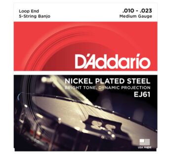 D’Addario J61 5-String Banjo Strings, Nickel, Light, 10-23