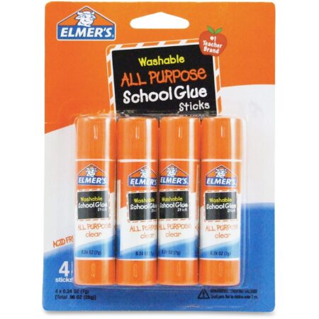 Elmer's All Purpose School Glue Sticks, Clear, Washable, 4 Pack, 0.24-ounce sticks - Image 7
