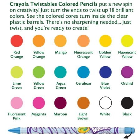 Crayola Twistable Colored Pencils For Kids, Fun School Supplies, 18 Count, Gifts For Kids, - Image 5