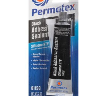 Permatex 81158 Black Silicone Adhesive Sealant, 3 oz. Tube, Pack of 1