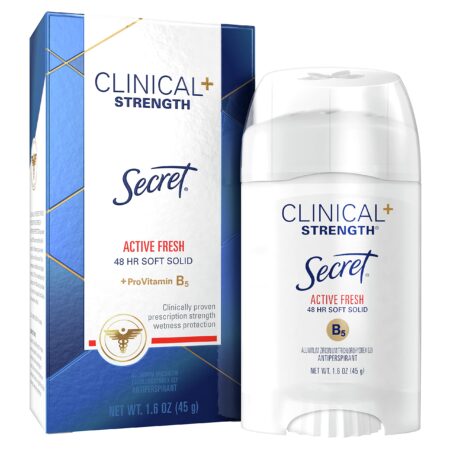 Secret Clinical Strength Soft Solid Antiperspirant and Deodorant, Active Fresh, 1.6 oz