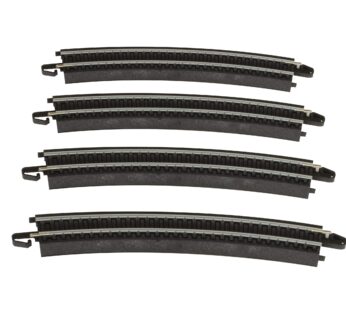 Bachmann Trains – Snap-Fit E-Z Track 18? Radius Curved Track (4/card) – Steel Alloy Rail W