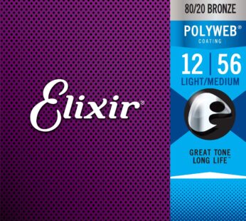Elixir Strings, Acoustic Guitar Strings, 80/20 Bronze with POLYWEB Coating, Longest-Lastin
