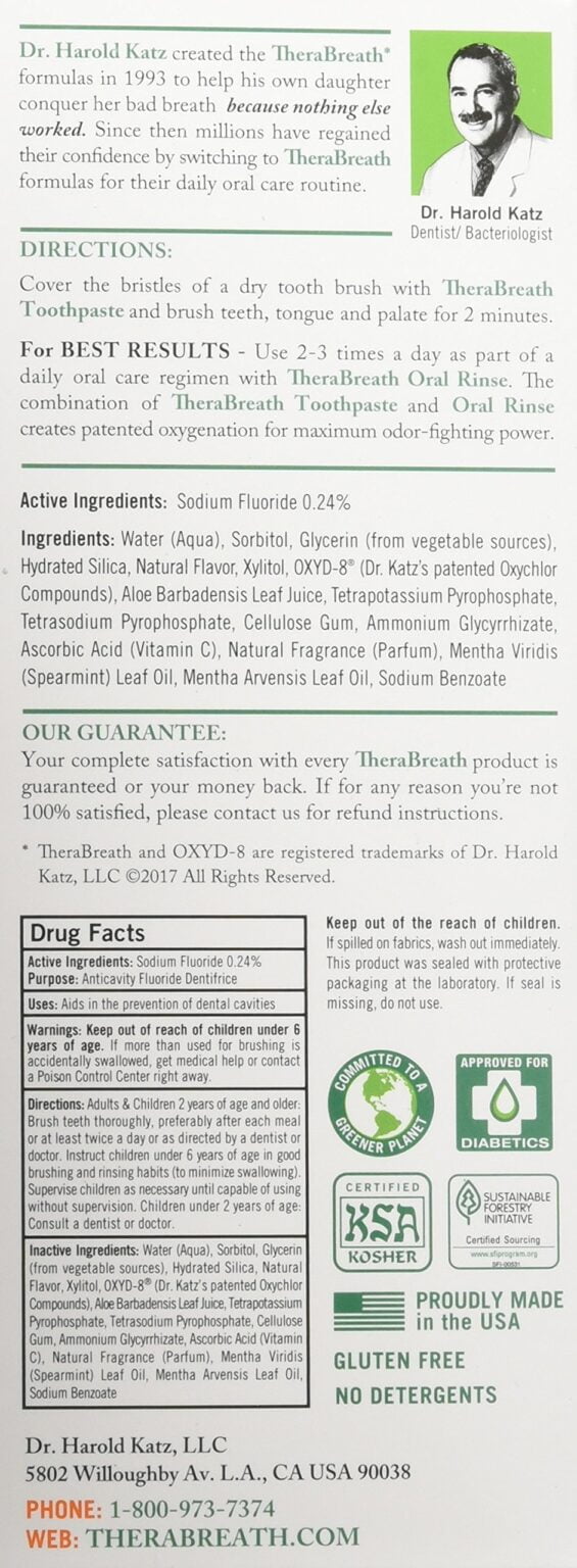 TheraBreath Fresh Breath Toothpaste 4 oz - Image 2