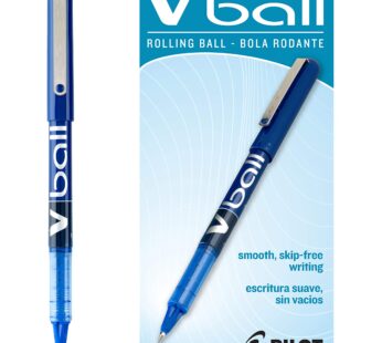 Pilot VBall Liquid Ink Rolling Ball Stick Pens, Extra Fine Point, Blue Ink, 12-Pack (35201