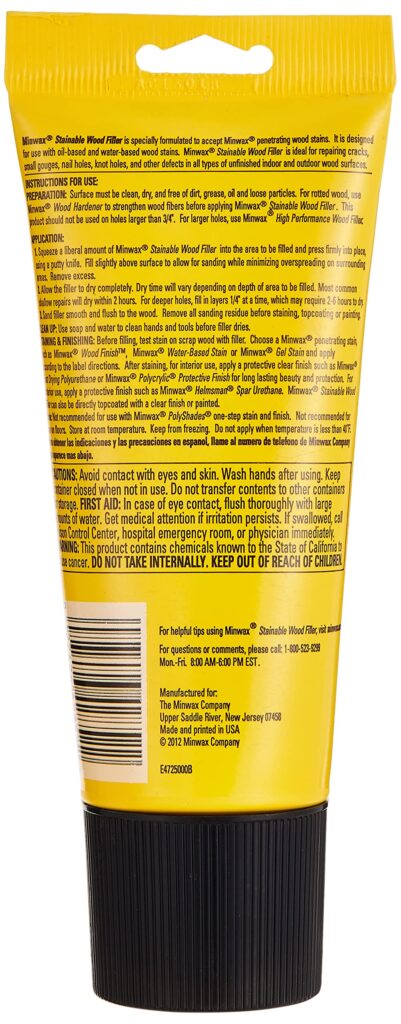 6 oz Minwax 42852 Natural Stainable Wood Filler Interior/Exterior Wood Filler - Image 2