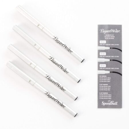 Speedball Elegant Writer Calligraphy 4 Marker Set, Black, 2.0 mm, 2.5 mm & 3.0 mm Chisel N - Image 3