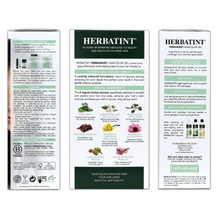 Herbatint Permanent Haircolor Gel, 4M Mahogany Chestnut, Alcohol Free, Vegan, 100% Grey Co - Image 2