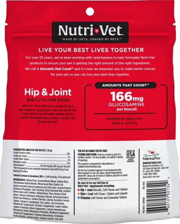 Nutri-Vet Hip & Joint Biscuits for Dogs - Tasty Dog Glucosamine Treat & Dog Joint Suppleme - Image 8