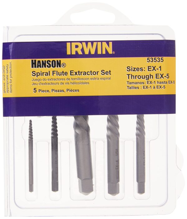 IRWIN Screw Extractor for Spiral Screws, 5-Piece (53535) - Image 3