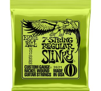 Ernie Ball 7-String Regular Slinky Nickel Wound Electric Guitar Strings, 10-56 Gauge (P026