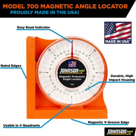 Johnson Level & Tool 700 Magnetic Angle Locator, Orange, 1 Locator - Image 3