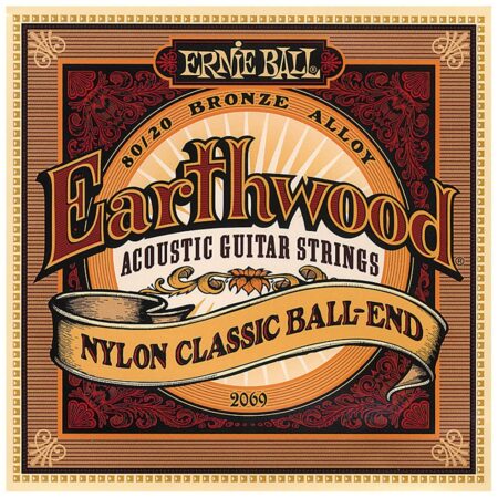 Ernie Ball Folk Nylon Clear & Gold Ball-End 80/20 Bronze Acoustic Guitar Strings, 28-42 Ga - Image 2