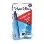 Paper Mate FlexGrip Ultra Stick Ball Pen, Fine Point, 0.80 mm, Blue Barrel, Blue Ink (9660