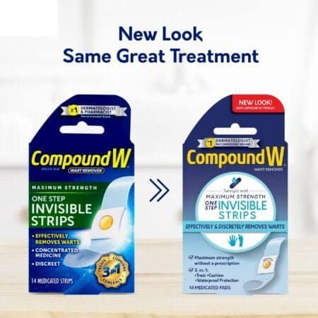 Compound W Maximum Strength One Step Invisible Wart Remover Strips, 14 CT - Image 2