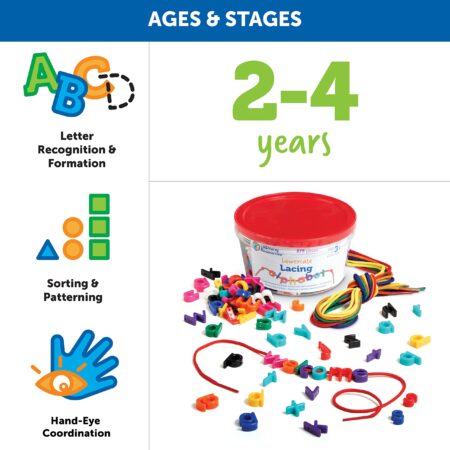 Learning Resources Lowercase Lacing Letters - 275 Pieces, Ages 3+, Toddler Alphabet Learni - Image 5