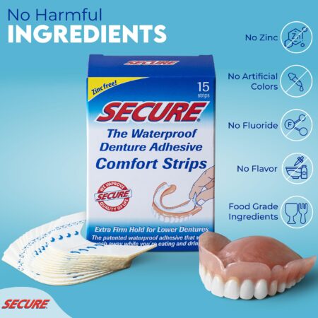 Secure - Denture Adhesive Strips - 15 Pcs - Image 2