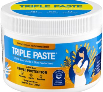 Triple Paste Diaper Rash Cream for Baby – 8 Oz Tub – Zinc Oxide Ointment Treats, Soothes a