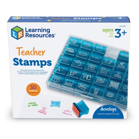 Learning Resources Jumbo Illustrated Teacher Stamps, Set of 30, Ages 3+, Messages Stamps f