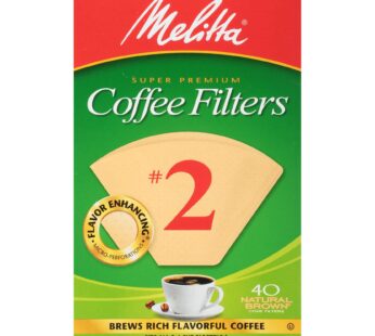 Melitta #2 Cone Coffee Filters, Natural Brown, 40 Count