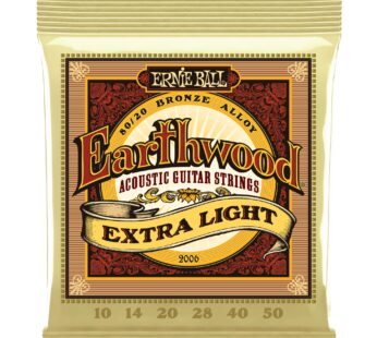 Ernie Ball Earthwood Extra Light 80/20 Bronze Acoustic Guitar Strings, 10-50 Gauge (P02006